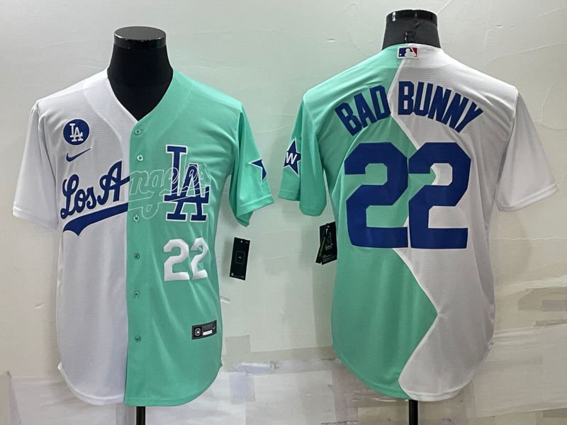 Men Los Angeles Dodgers #22 Bad bunny green white Nike 2022 MLB Jersey1->los angeles dodgers->MLB Jersey